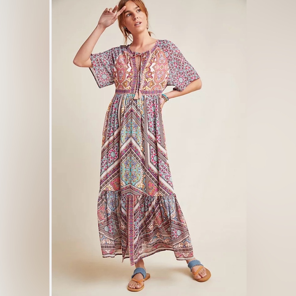 Kachel Bohemian Multicolor Maxi Dress